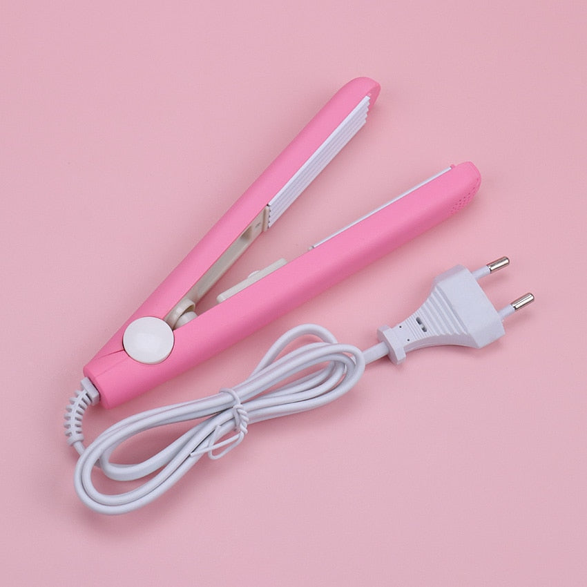 1PC New Curling Iron Mini Hair Iron Pink Corrugated Plate Electric Curling Iron Hair Art Styling Tools